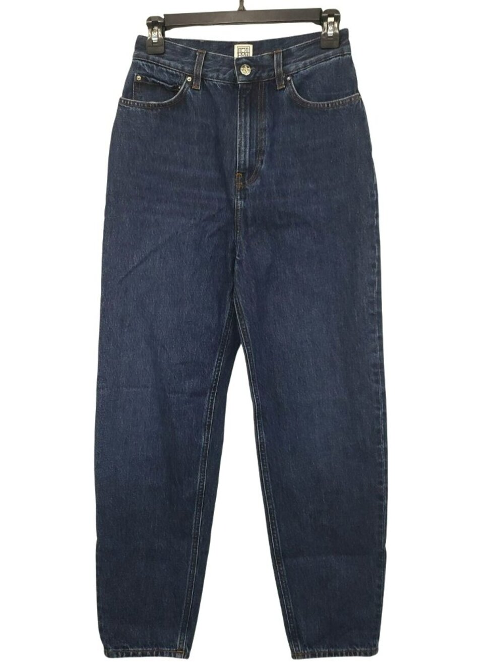Toteme $360 Dark Wash Blue Tapered Leg Denim Jeans Womens 25 223-231-741 - Picture 3 of 14